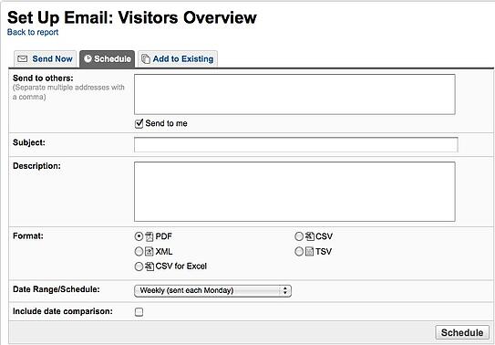 Google Analytics report scheduling