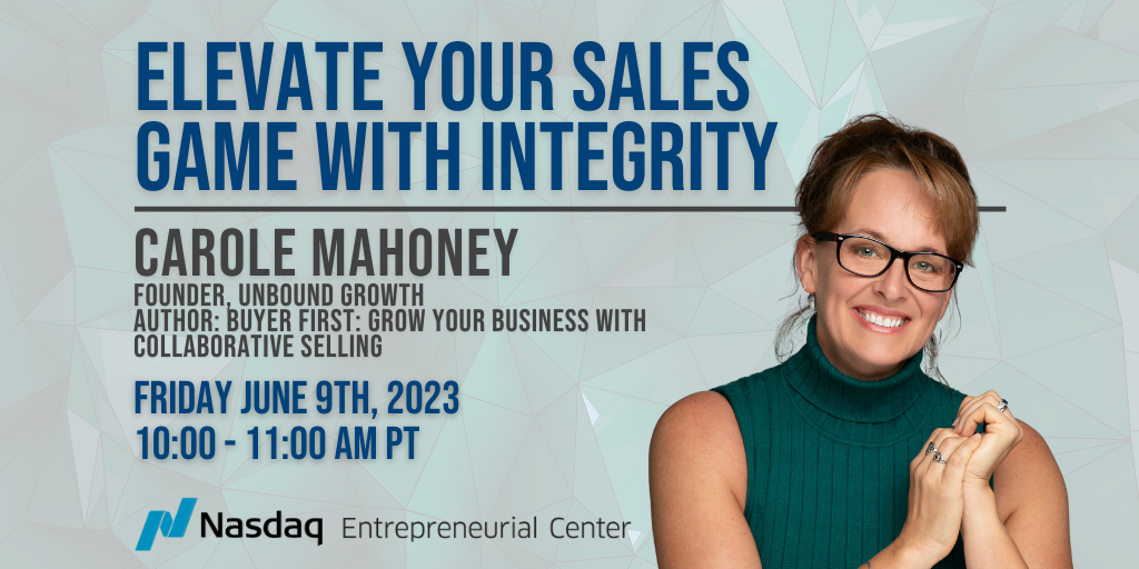 6.9 Elevate Your Sales  Game with Integrity with Carole Mahoney EB Banner